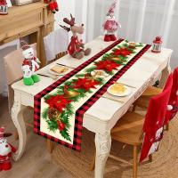 Mantel Runner De Navidad Rojo Y Negro Con Patrón De Copos De Nieve Decoración Para El Hogar 2023 Xmas Mantel Tela De Poliéster 100% - details 6