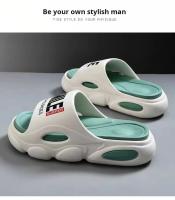 Zapatillas De Hombre Verano Playa Antideslizantes Suaves Sandalias Ultra Ligeras Con Letras Resistentes Al Agua Para Baño Y Uso Diario - details 3