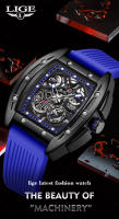 Reloj Mécanico LIGE Para Hombre Reloj De Pulsera De Lujo Negocios Cuadrado Correa De Silicona Resistente Al Agua 50M Moda Reloj Masculino Automático - details 0