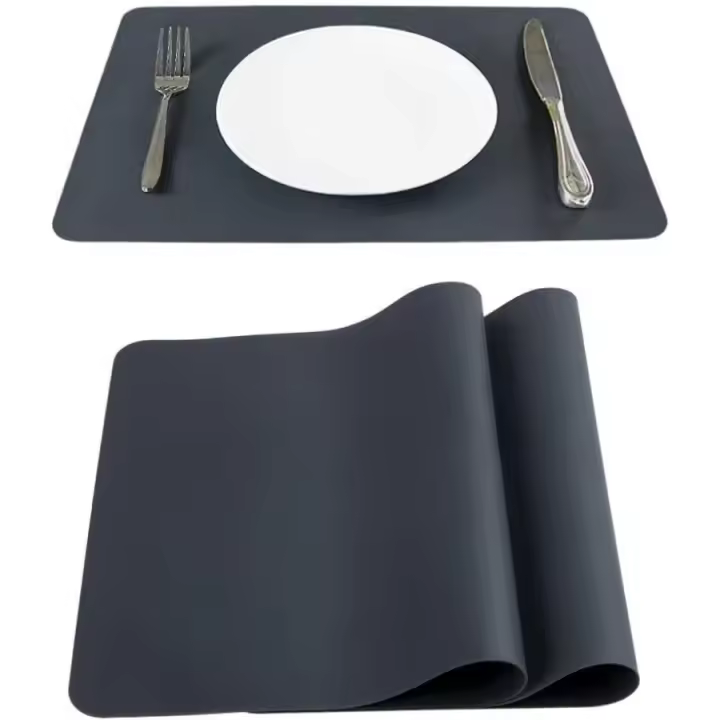 Manteles individuales lavables de silicona, 40 x 30 cm, juego de 2, aptos para niños, manteles individuales lavables, manteles antideslizantes, manteles para platos, manteles para platos, lavables - 1