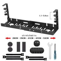 Rack De Almacenamiento Ajustable Para Debajo De La Mesa Cesta Colgante Para Cableado Y Enchufes Eco-amigable De Hierro Tamaño M - details 6