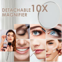 Espejo De Maquillaje Con Luz Y Ajuste De Brillo 10X Espejo De Vestíbulo Magnificador Recargable 3 Colores Cosméticos - details 2
