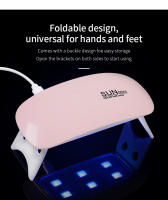 Lámpara De Uñas LED UV Mini 6W Secado De Polvo De Uñas Con Cable USB Portátil Herramienta Para Uñas En Casa Color Rosa Y Blanco - details 10