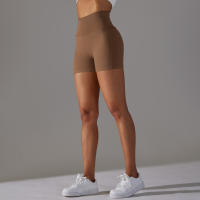 Pantalones cortos deportivos de Yoga sin costuras para mujer, pantalones cortos deportivos para ciclismo, trotar, Fitness, cintura alta, Push Up, pantalones cortos de gimnasio, mallas, ropa de Yoga - details 33