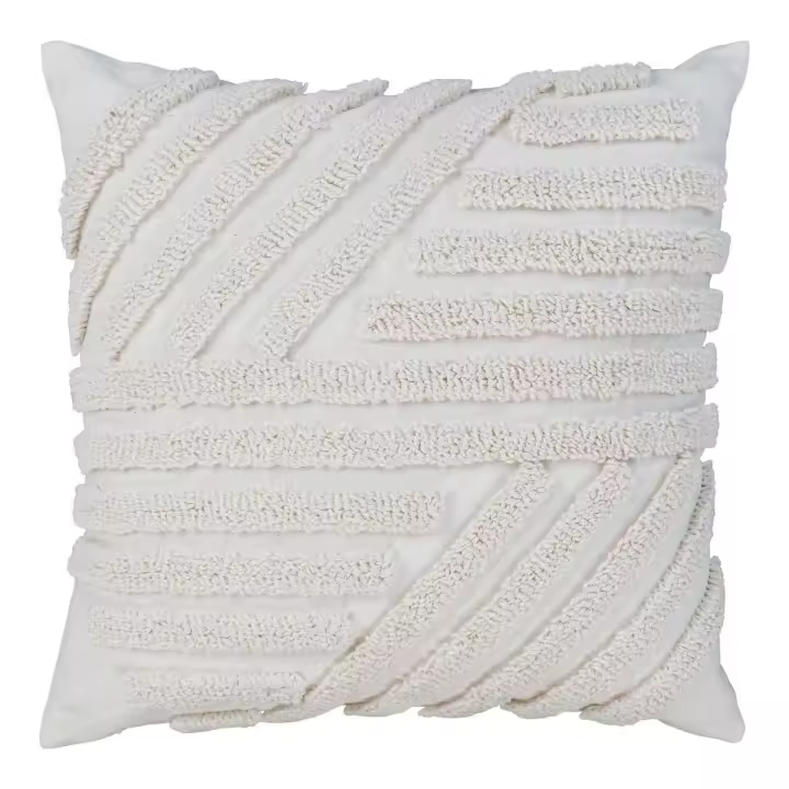 Almohada Decorativa Albany, Algodón, Blanco, 45x45x1 cm - 1