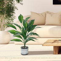 1PC Plantas Artificiales Verdes Simuladas Para Decoración De Oficina Y Hogar Estilo Selva Material Plástico Sin Botellas Incluidas - details 5