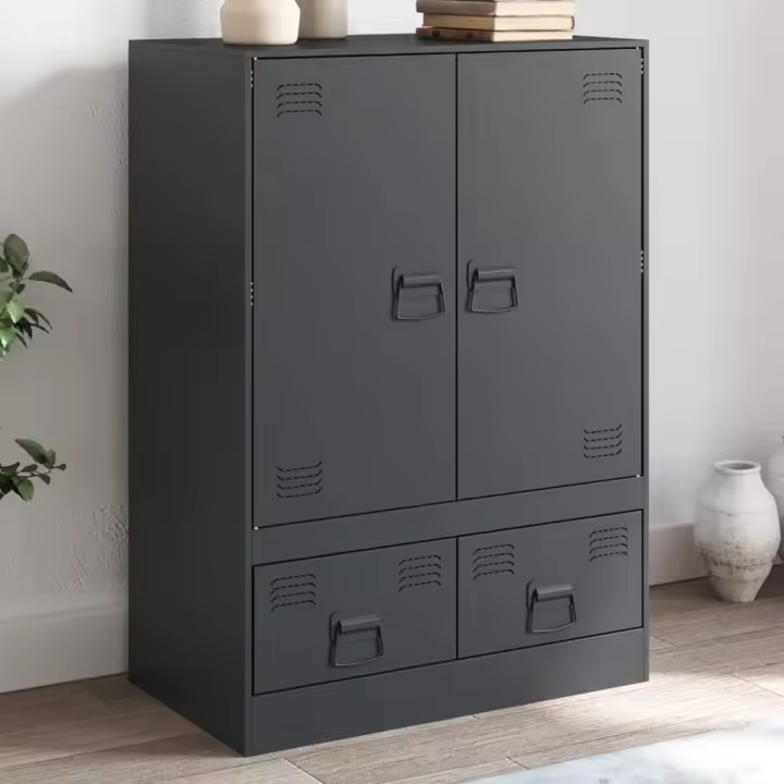 vidaXL Aparador de acero gris antracita 67x39x95 cm - 1