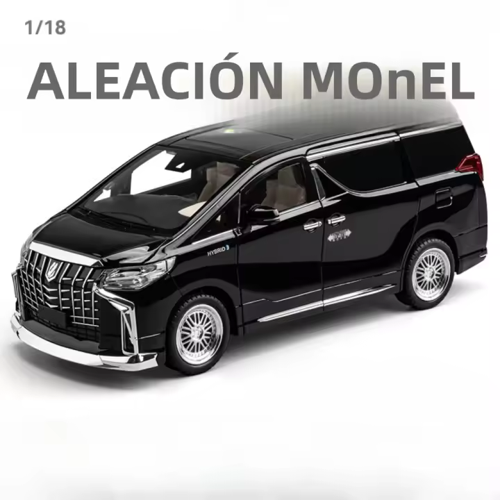 Coche De Juguete a Escala 1:18 Alphard De Metal Con Seis Puertas Abiertas Función De Retroceso Y Sonido Absorbente Luz Ornamentación Vehículo Para Niños - 1