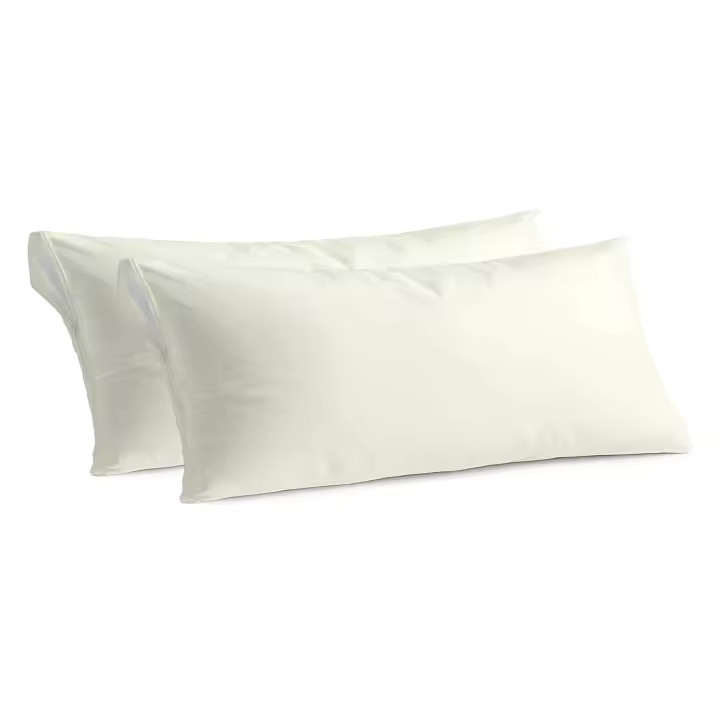 Juego de 2 Fundas Almohada Protector con cremallera - Funda Almohada todos las medidas , Poliéster Transpirable y Suave, Protector de almohada con cremallera - 1