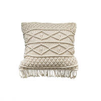 MEVAK LIVING - Funda de cojín de algodón de macramé - details 0
