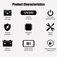 Nueva Cargador De Batería Para Coche TK600 12V10A/24V5A Inteligente Carga Rápida AGM GEL Ácido Plomo LCD Mantenedor De Batería - details 1