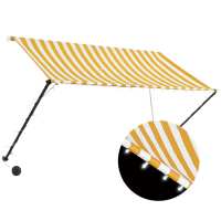 vidaXL Toldo retráctil con LED 250x150 cm Color Amarillo y blanco, Antracita, Crema Protección Rayos UV para Terraza Patio Exterior Jardín - details 1