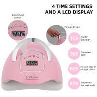 Lámpara LED UV SUN X12 MAX 280W Para Uñas Con 4 Configuraciones De Tiempo 66 LEDs Secador De Uñas Portátil Profesional Para Uñas Color Rosa/Blanco - details 1
