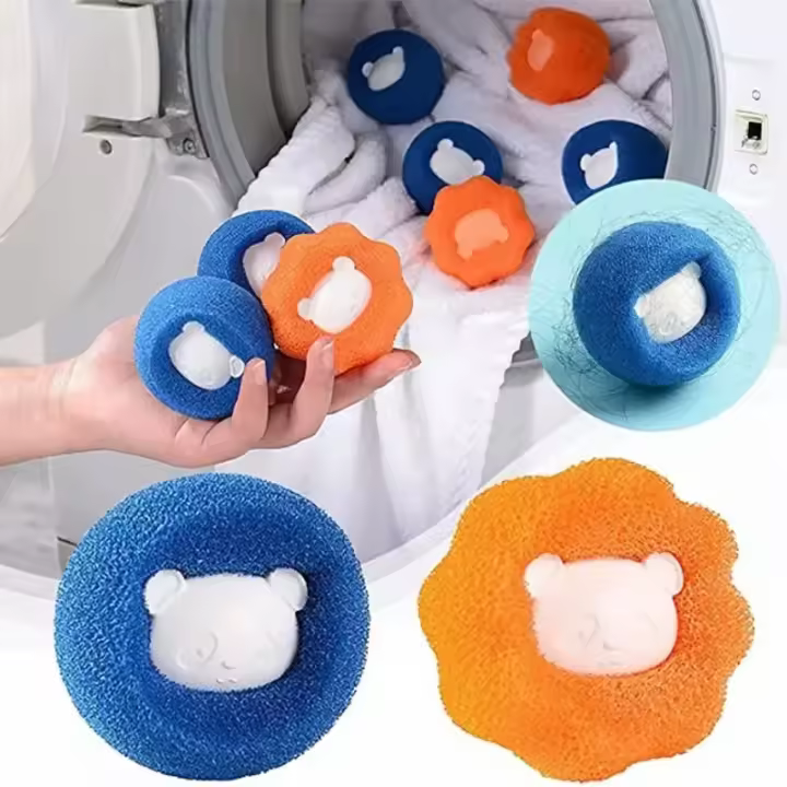 Kit De Bola De Lavandería Mágica Reutilizable Herramienta De Limpieza Para Ropa Catcher De Pelos De Perro Y Gato Para Máquina De Lavar - 1