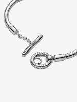 Pandora Moments with Cadena de serpiente y Barra en T - Plata de - details 0