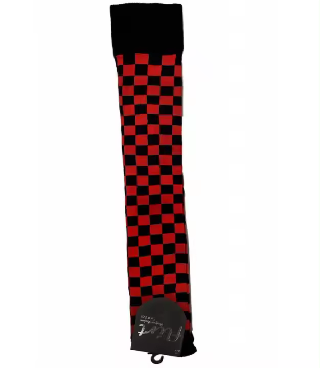 Media Calcetín Alto Cuadros Rojos y Negros Flirt Talla 37-41 REF44 - 1