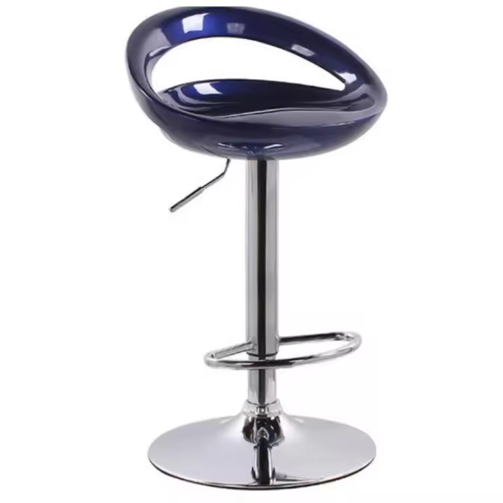Silla giratoria de Bar alta ajustable, asiento nórdico moderno, elevador de escritorio frontal con taburete alto, respaldo de moda, silla de Bar con patas de Metal de estilo nordic,sillas de comedor PVC - 1