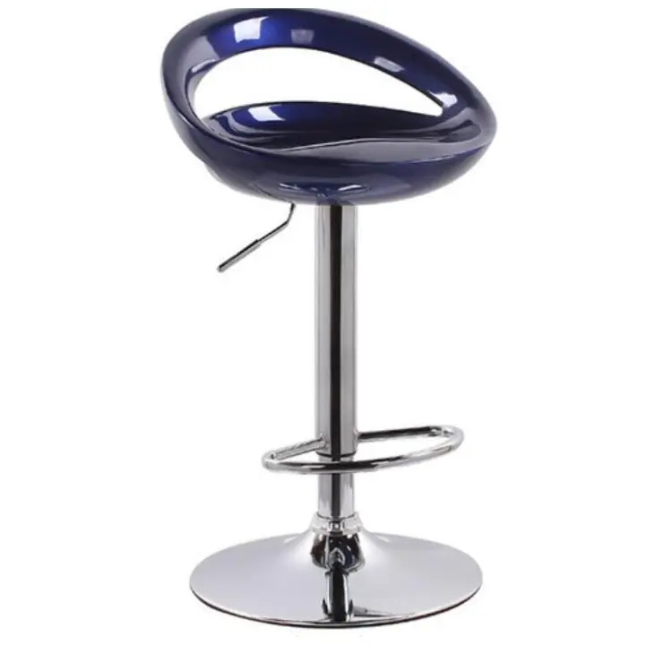 Silla giratoria de Bar alta ajustable, asiento nórdico moderno, elevador de escritorio frontal con taburete alto, respaldo de moda, silla de Bar con patas de Metal de estilo nordic,sillas de comedor PVC - 1