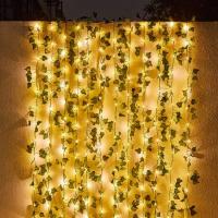 Lámpara De Cadena Solar De Hojas Artificiales Y Flores Para Decoración De Jardín Y Bodas Fiesta Exterior Puerta Cortina - details 0