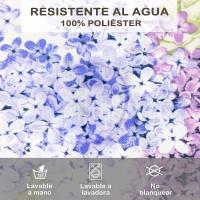 Mantel antimancha impermeable con diseño de flores moradas. - details 3
