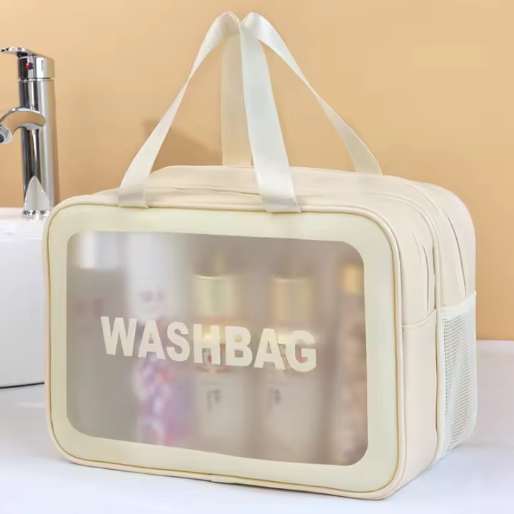 Bolsa De Maquillaje Portátil De Gran Capacidad Para Viajes Y Fitness Separación  Bolsa De Almacenamiento Para Toallitas Y Artículos De Higiene - 1
