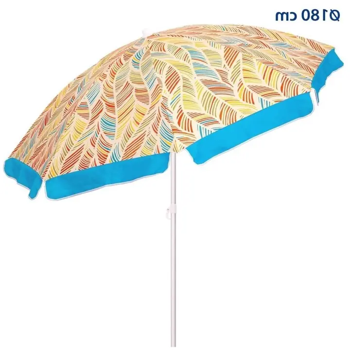 PANDAHOME Sombrilla playa,Parasol Protec.Solar Upf +50 Palm Leaf 2 Colores Surtidos 180 Cm/200Cm/220Cm/240Cm - 1