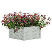 vidaXL Arriate de acero galvanizado plateado 129x45 cm - details 2