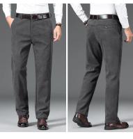 Pantalones Casuales De Corduroy Para Hombre Invierno Grueso Y Cálido Estilo Clásico Recto Trousers Térmicos De Fleece Moda Negocios - details 8