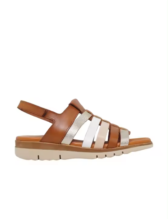 ESCOOLERS SANDALIA SESHAT  MULTI TIRAS CUÑITA PIEL MUJER - 1