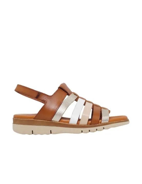 ESCOOLERS SANDALIA SESHAT  MULTI TIRAS CUÑITA PIEL MUJER - 1