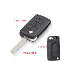 Carcasa De Llave De Coche KEYYOU Para Peugeot Partner Citroen Berlingo HU83 VA2 Con 3 Botones ABS + Metal Sin Personalización - details 3