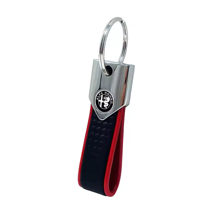 Llaveros Elite Alpristi, Rojo Carbono con Alfa Romeo Negro Logo - 1