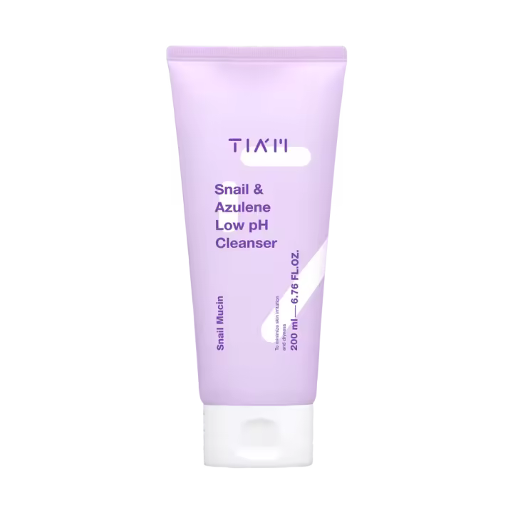 Limpiador Snail & Azulene Low pH TIAM (200ml) | skincare cosmética coreana | Con extracto de caracol y azuleno que equilibra el pH, calma y repara la piel. Elimina impurezas sin resecar, ideal para pieles sensibles, aportando hidratación y protección - 1