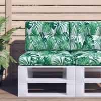 vidaXL Cojín para palés tela 60x40x12 cm en color Multicolor/Beige/Verde y más | acolchados duraderos para sofás de jardín terraza exterior - details 3