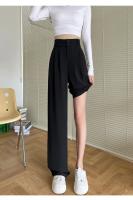Pantalones Anchos De Pierna Para Mujer Cintura Alta Elegante Minimalista Primavera Verano Con Botones Y Bolsillos Talla Suelta - details 4
