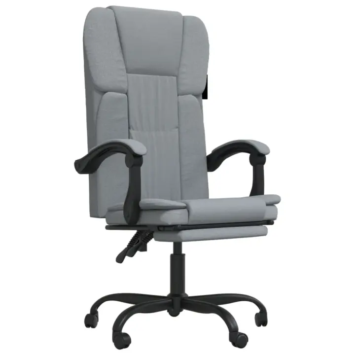 Silla de Oficina reclinable de Tela gris Claro - 1