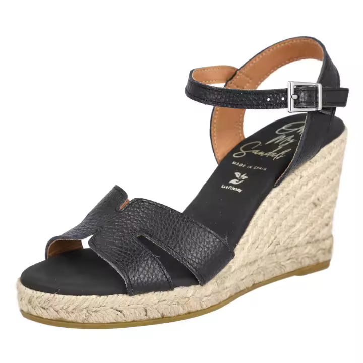 Cuñas de Esparto Oh! My Sandals Md5746 para mujer en color negro - 1