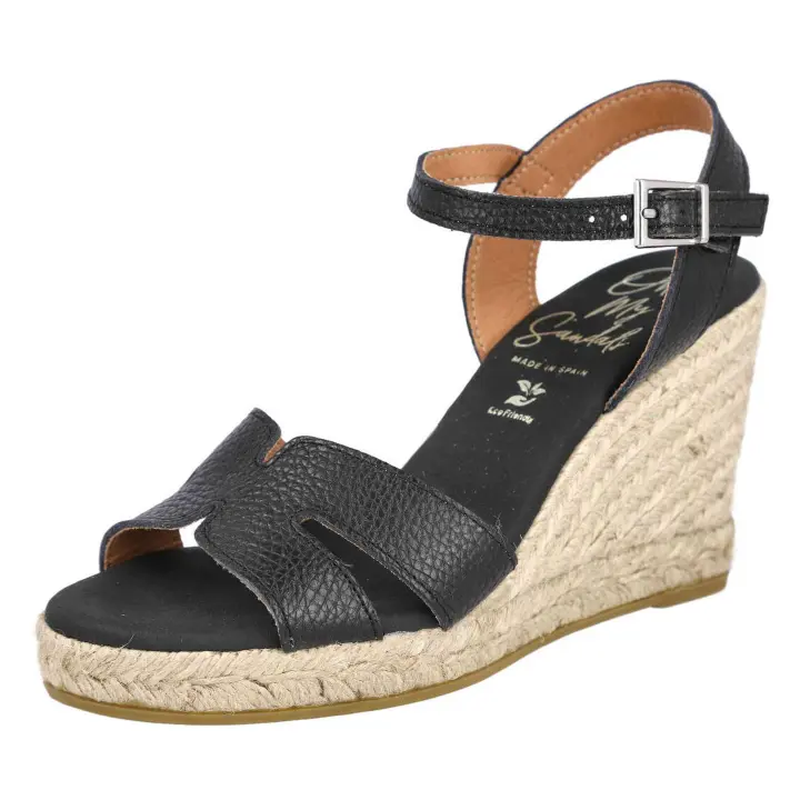 Cuñas de Esparto Oh! My Sandals Md5746 para mujer en color negro - 1