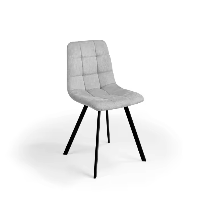 Meimon Silla tapizada, pack de sillas de salón comedor, cocina, oficina, Silla tapizada en tela o polipiel con estructura metálica negra. Acolchada, cómoda y con estilo moderno. Caja de 4 unidades. - 1