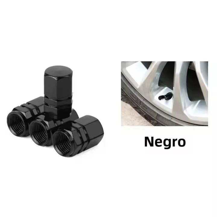 Tapa De Válvula De Neumático Para Coche De Aleación De Aluminio Resistente Al Agua Cubierta De Rosca Del Anillo Para Automóviles Motos Bicicletas 4Pcs - 1