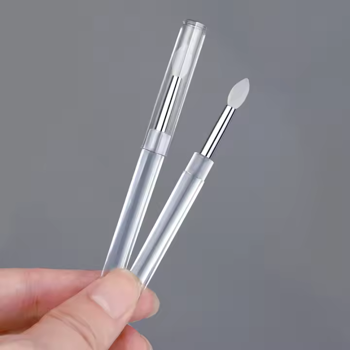 Herramienta De Manicura Multifuncional De Silicona Con Brillo De Cromo Pincel Reutilizable Para Arte De Uñas Y Aplicador De Pigmentos - 1