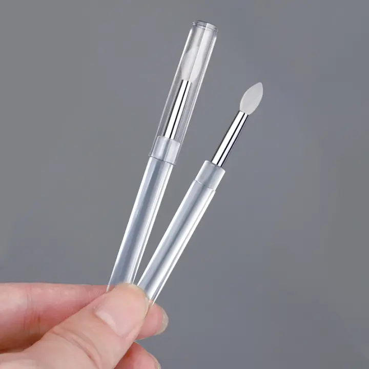 Herramienta De Manicura Multifuncional De Silicona Con Brillo De Cromo Pincel Reutilizable Para Arte De Uñas Y Aplicador De Pigmentos - 1