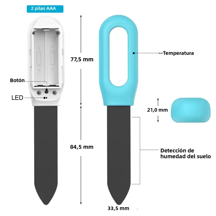 Medidor De Humedad Del Suelo ZigBee Tuya Con Alarma De Batería Bajo Temperatura Y Humedad Detector Inteligente Para Móvil Control Por Tuya APP - 1