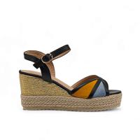 Calzados soraia, Sandalia de antelina y plataforma de yute, espardeñas de cuña, para mujer. - details 0