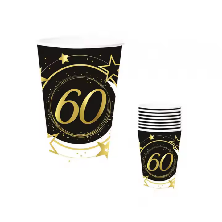 Guirca Pack de 6 Vasos 60 Años Cumpleaños y Aniversarios de 240 ml - 1