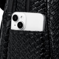 Mochila De Cuero Para Mujer LANYIBAIGE Estilo Vintage Casual Día Escuela Bolsa De Mano Negra Con Cierre De Cremallera - details 14