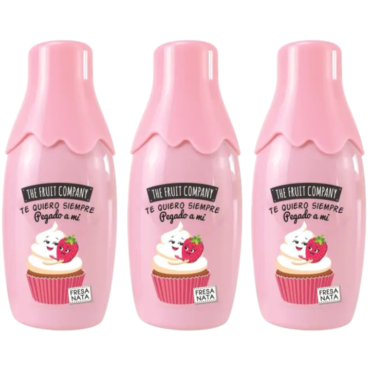 PACK AHORRO DE 3 Colonias The Fruit Company Aroma Fresa Nata – Fragancia Dulce y Cremosa, Perfume Duradero para Uso Diario, Ideal para Piel Suave y Fresca, Formato Práctico para Hogar y Viaje AROMAS VIRALES Y DIVERTIDOS DE THE FRUIT COMPANY FRESA Y NATA