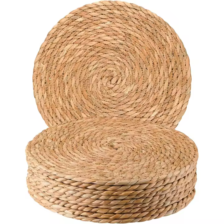LMETJMA Tapetes De Lino Tejidos En Redondo Resistente Al Calor Estilo Bohemio Para Mesa De Comedor JT314 Decoración Ecológica - 1