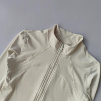Ropa De Yoga Para Mujer Con Cuello Erguido Y Mangas Largas Impermeable Top De Entrenamiento Deportivo Para Correr - details 8