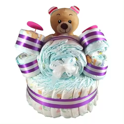 Tarta De Pañales Batería De Música Para Niña - Tiernos Momentos - 1